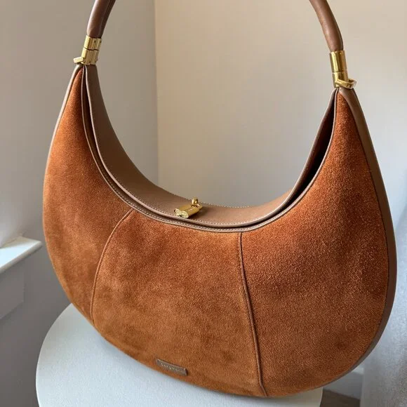 Songmont Large Luna Bag Caramel Leather & Suede New Without Tags - Picture 3 of 13